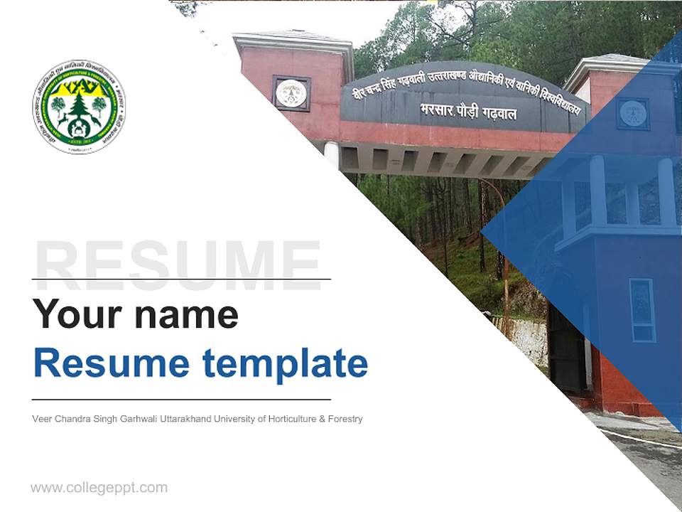 Veer Chandra Singh Garhwali Uttarakhand University of Horticulture & Forestry Resume PPT Template4:3 ratio PPT effect preview image5