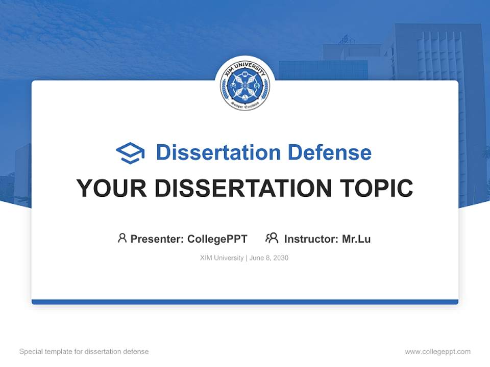 XIM University Graduation Thesis Defense PPT Template4:3 ratio PPT effect preview image7