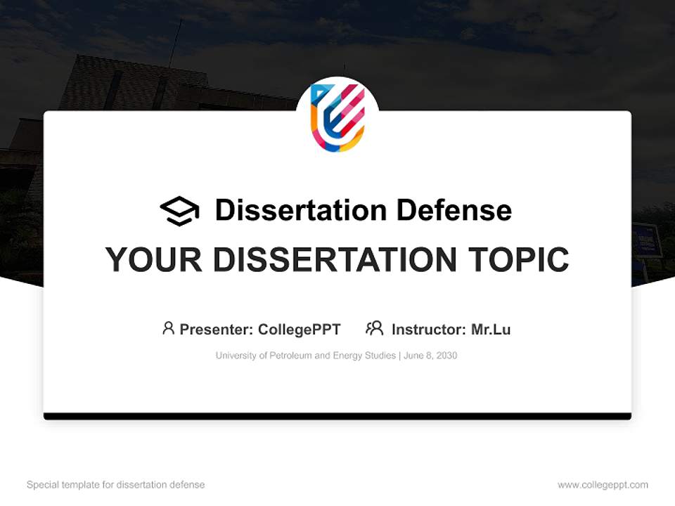 University of Petroleum and Energy Studies Graduation Thesis Defense PPT Template4:3 ratio PPT effect preview image7