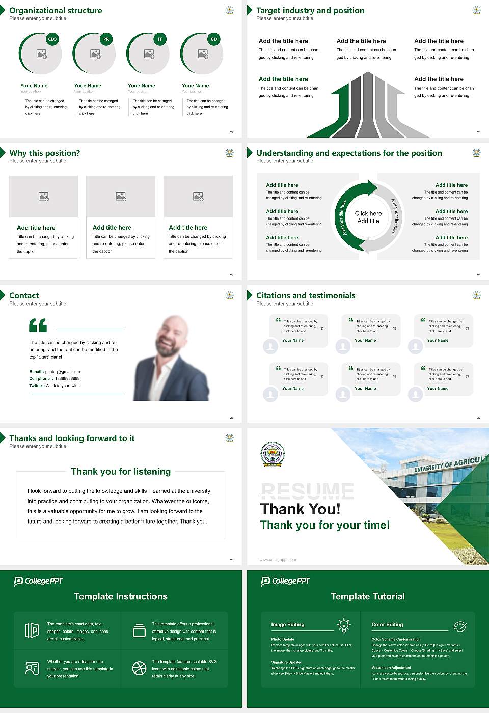 University of Agricultural Sciences (Raichur) Resume PPT Template16:9 ratio PPT effect preview image4