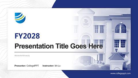 Uttaranchal University Academic Presentation/Research Findings Report PPT Template