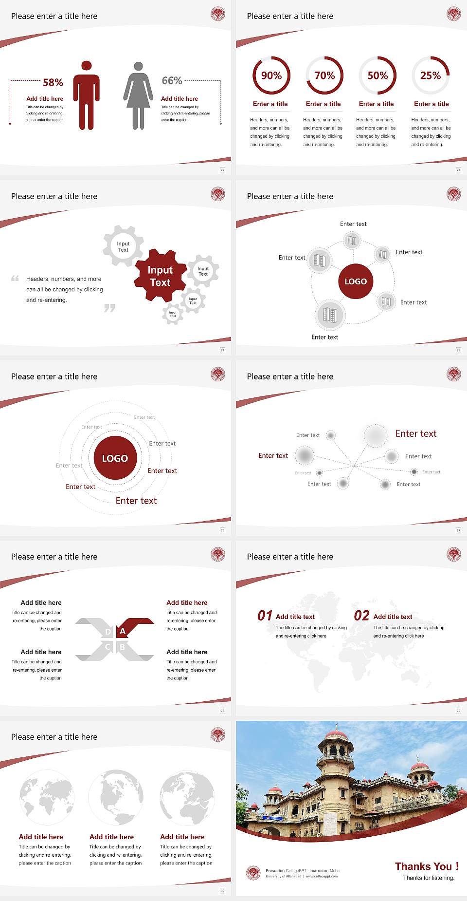 University of Allahabad Course/Courseware Creation PPT Template4:3 ratio PPT effect preview image4
