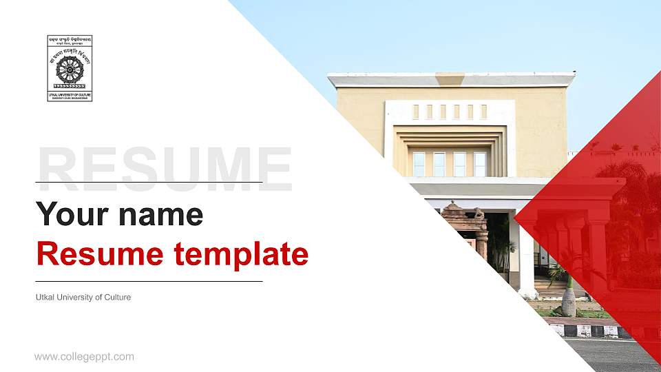 Utkal University of Culture Resume PPT Template16:9 ratio PPT effect preview image
