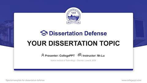 Vellore Institute of Technology – Chennai Graduation Thesis Defense PPT Template