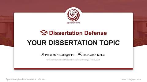 Yashwantrao Chavan Maharashtra Open University Graduation Thesis Defense PPT Template