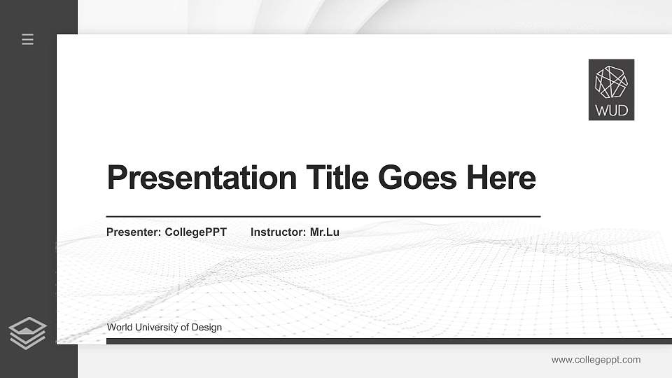 World University of Design Thesis Proposal/Graduation Defense PPT Template16:9 ratio PPT effect preview image