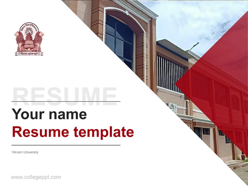 Vikram University Resume PPT Template4:3 ratio PPT effect preview image5
