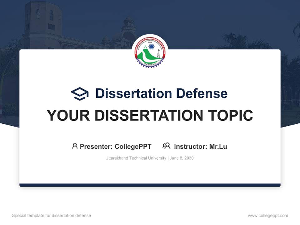 Uttarakhand Technical University Graduation Thesis Defense PPT Template4:3 ratio PPT effect preview image7