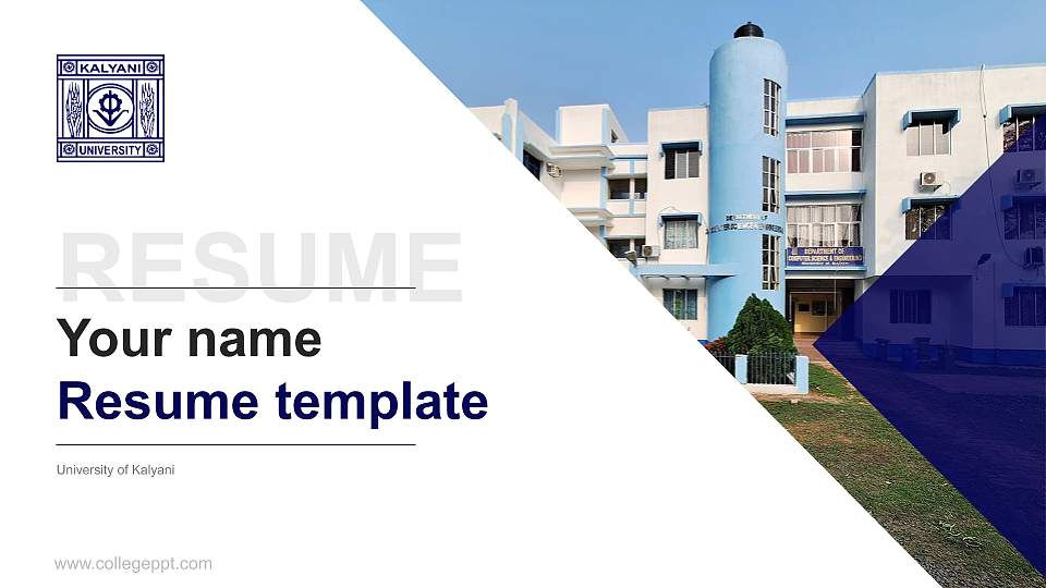 University of Kalyani Resume PPT Template16:9 ratio PPT effect preview image