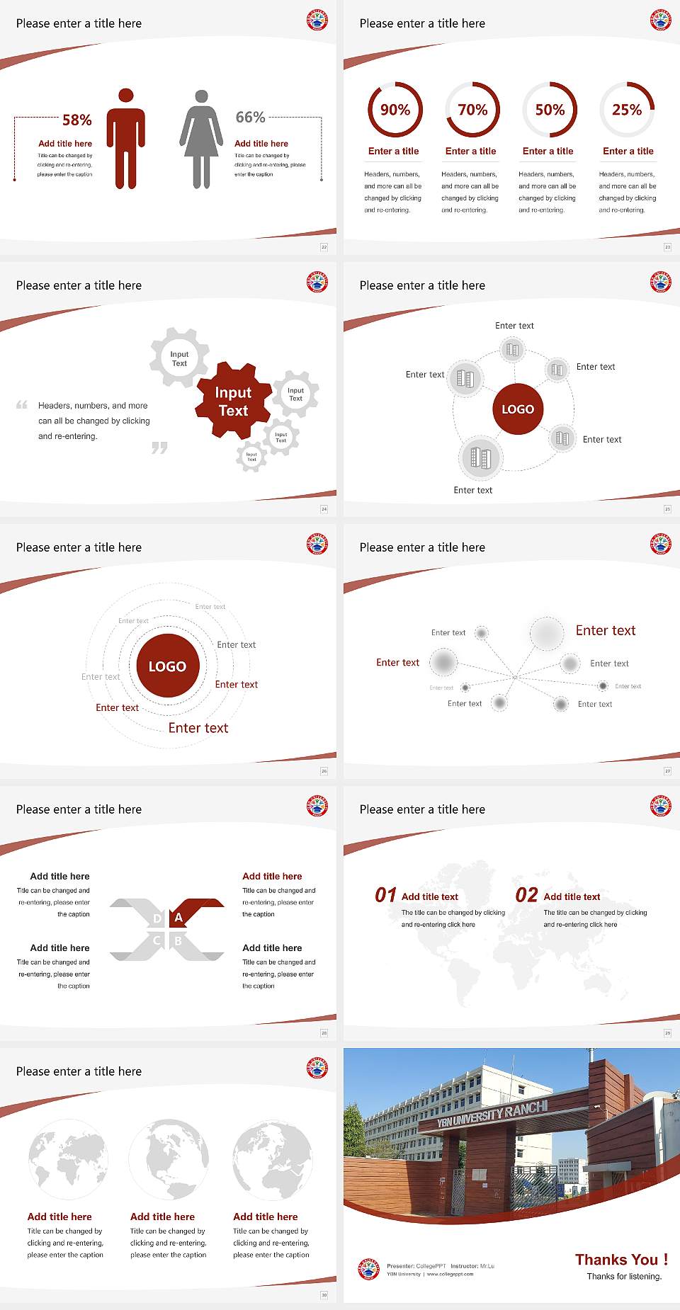 YBN University Course/Courseware Creation PPT Template4:3 ratio PPT effect preview image4