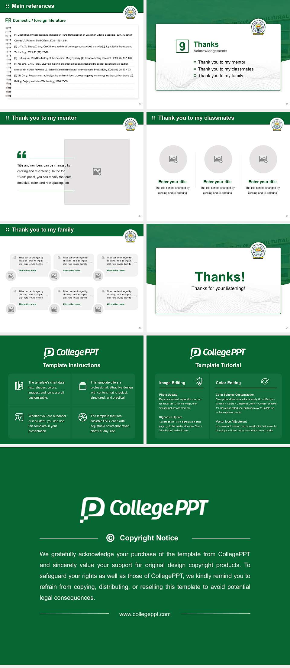 University of Agricultural Sciences (Raichur) Graduation Thesis Defense PPT Template4:3 ratio PPT effect preview image7