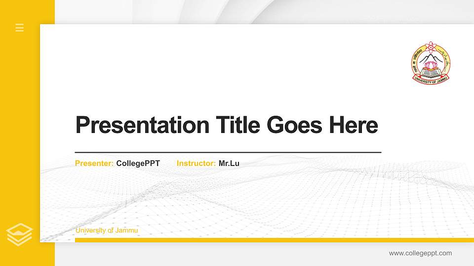 University of Jammu Thesis Proposal/Graduation Defense PPT Template16:9 ratio PPT effect preview image