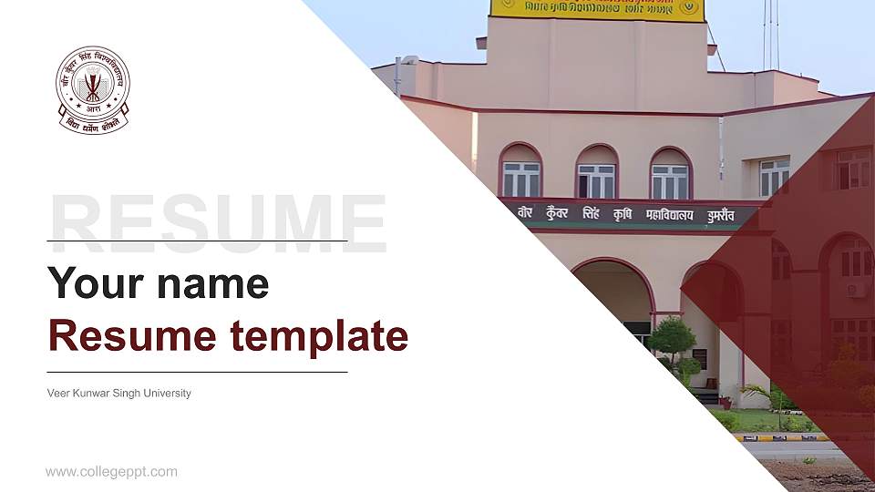 Veer Kunwar Singh University Resume PPT Template16:9 ratio PPT effect preview image
