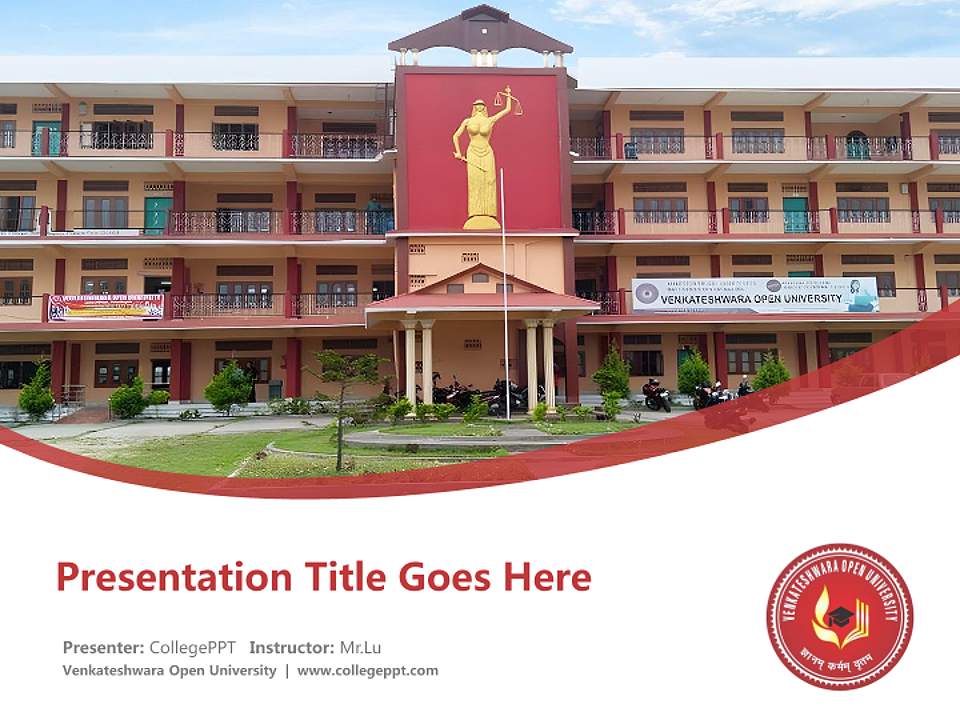 Venkateshwara Open University Course/Courseware Creation PPT Template4:3 ratio PPT effect preview image5