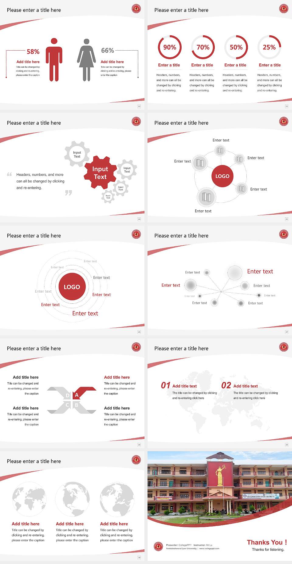 Venkateshwara Open University Course/Courseware Creation PPT Template4:3 ratio PPT effect preview image4