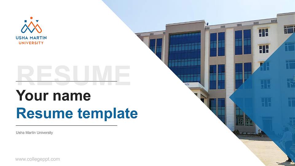 Usha Martin University Resume PPT Template16:9 ratio PPT effect preview image