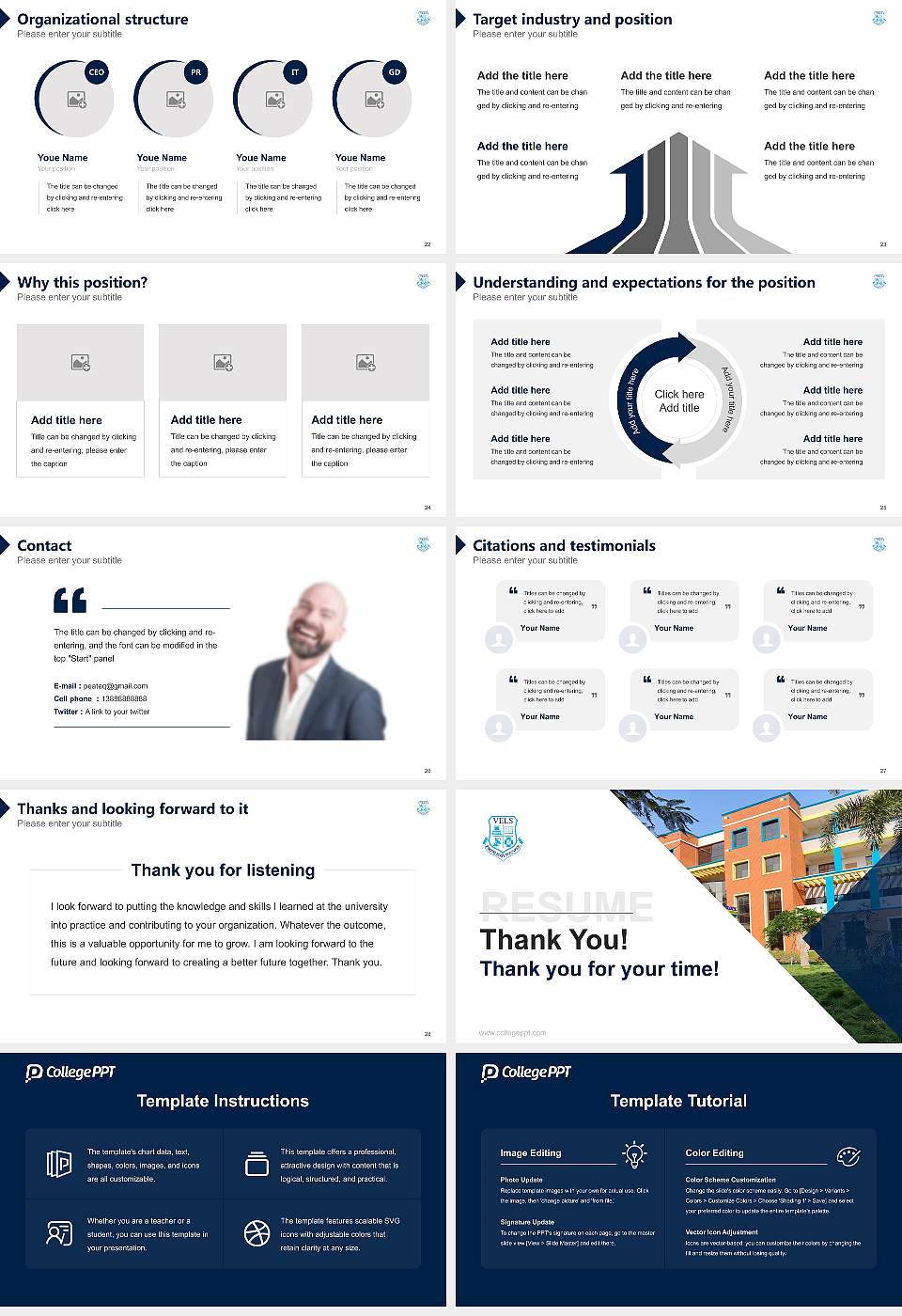 Vel ‘s Institute of Science, Technology & Advanced Studies Resume PPT Template16:9 ratio PPT effect preview image4