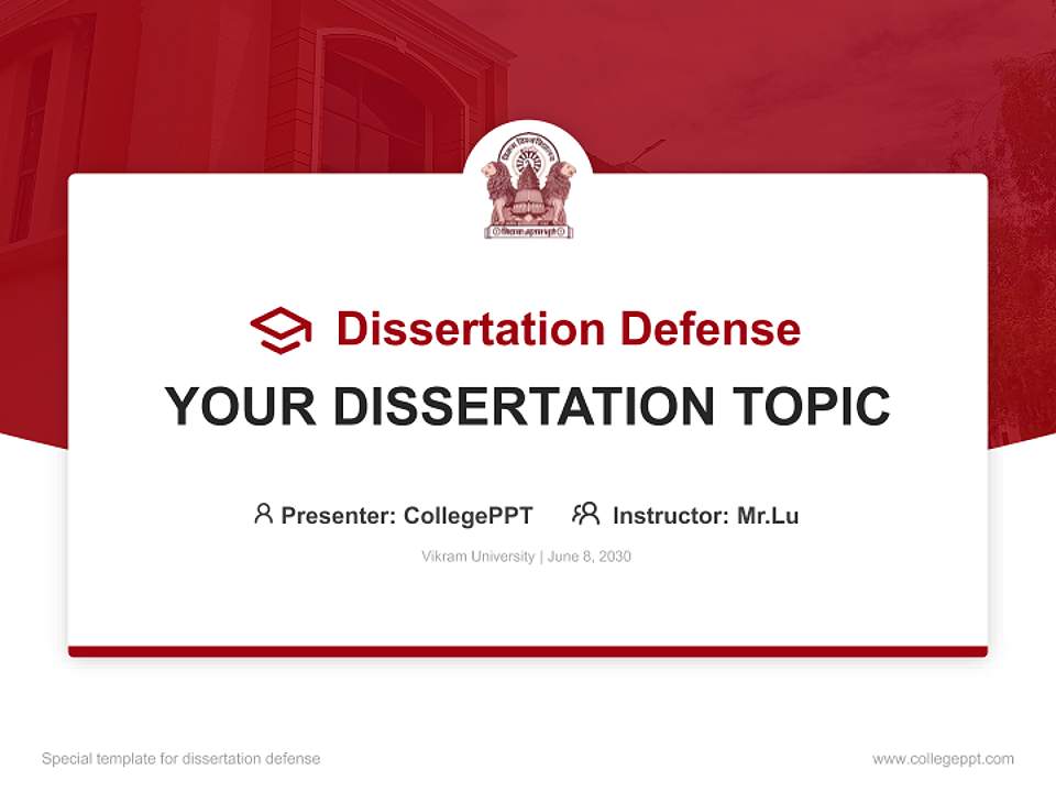 Vikram University Graduation Thesis Defense PPT Template4:3 ratio PPT effect preview image7
