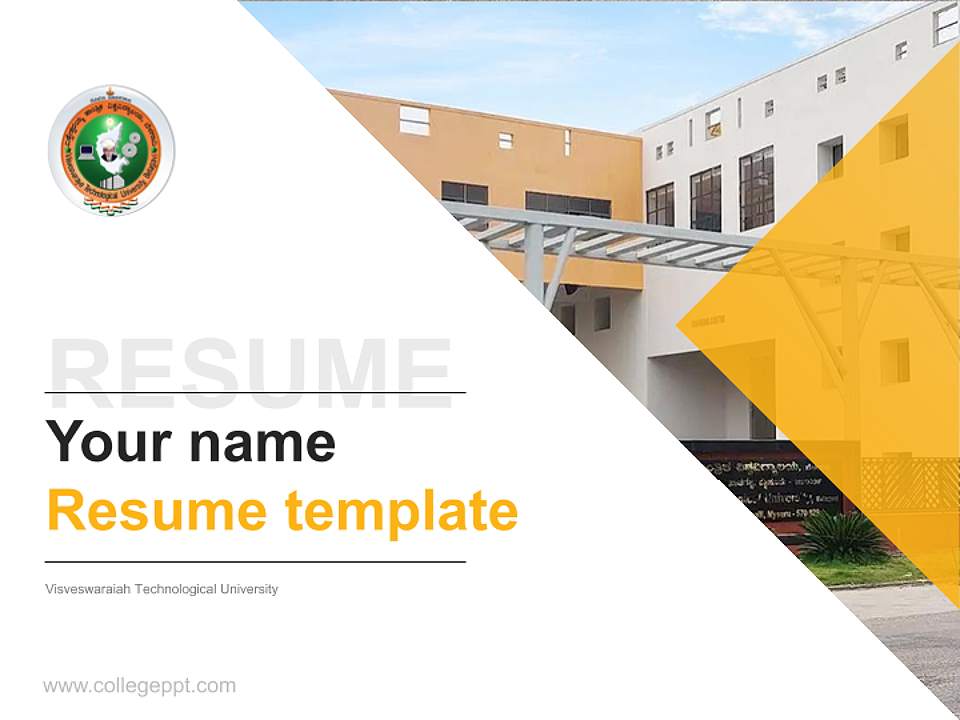 Visveswaraiah Technological University Resume PPT Template4:3 ratio PPT effect preview image5
