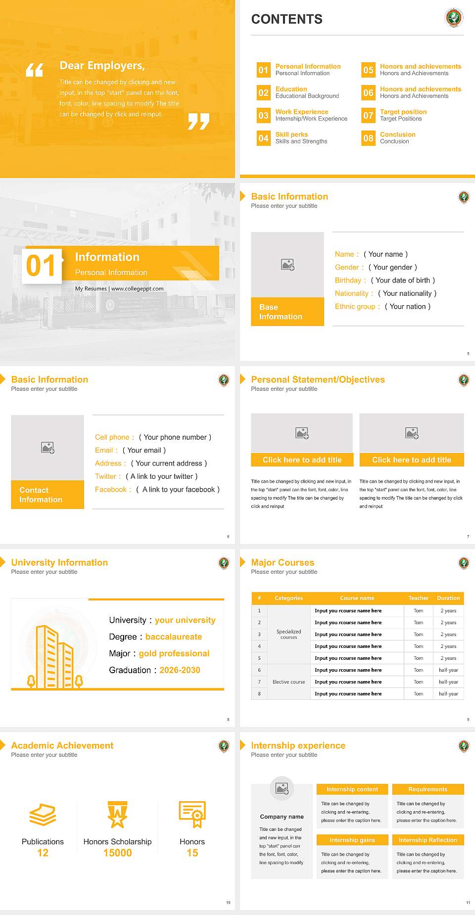 Visveswaraiah Technological University Resume PPT Template4:3 ratio PPT effect preview image2
