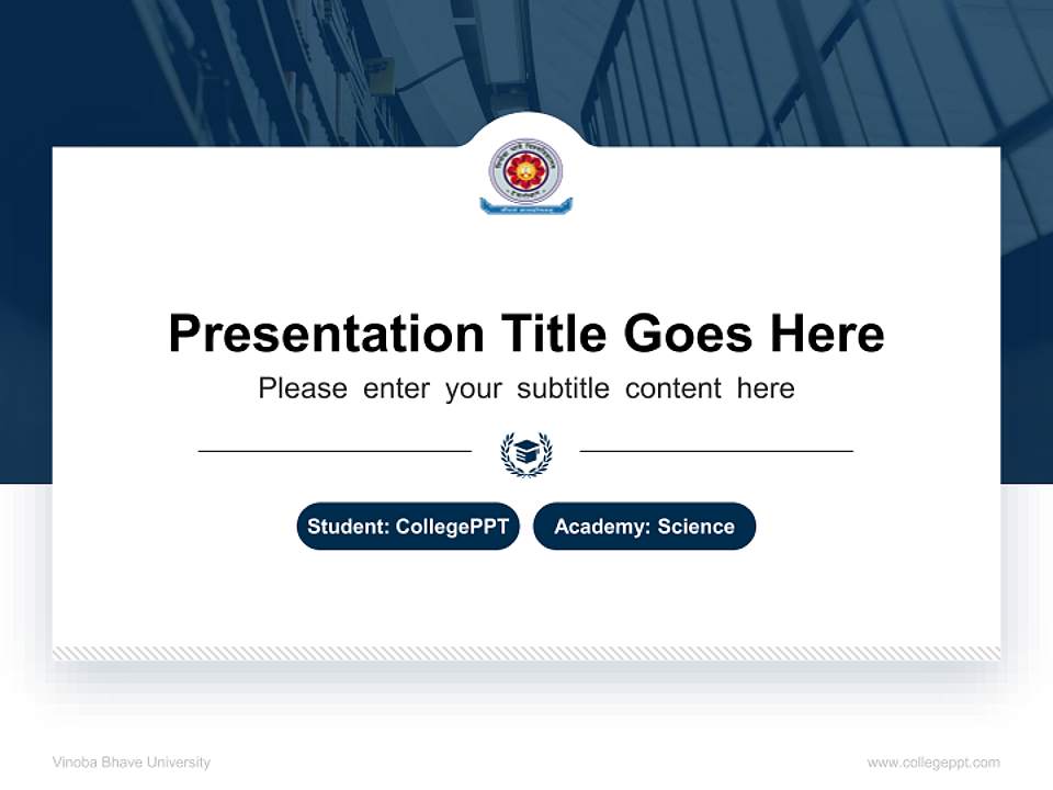 Vinoba Bhave University National Scholarship Defense PPT Template4:3 ratio PPT effect preview image4