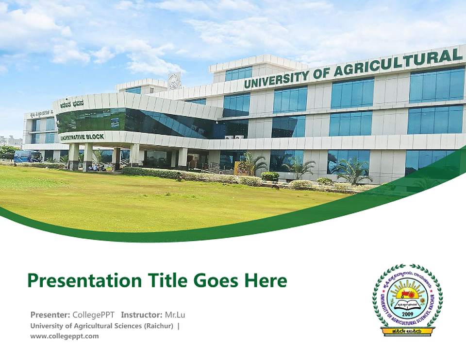 University of Agricultural Sciences (Raichur) Course/Courseware Creation PPT Template4:3 ratio PPT effect preview image5