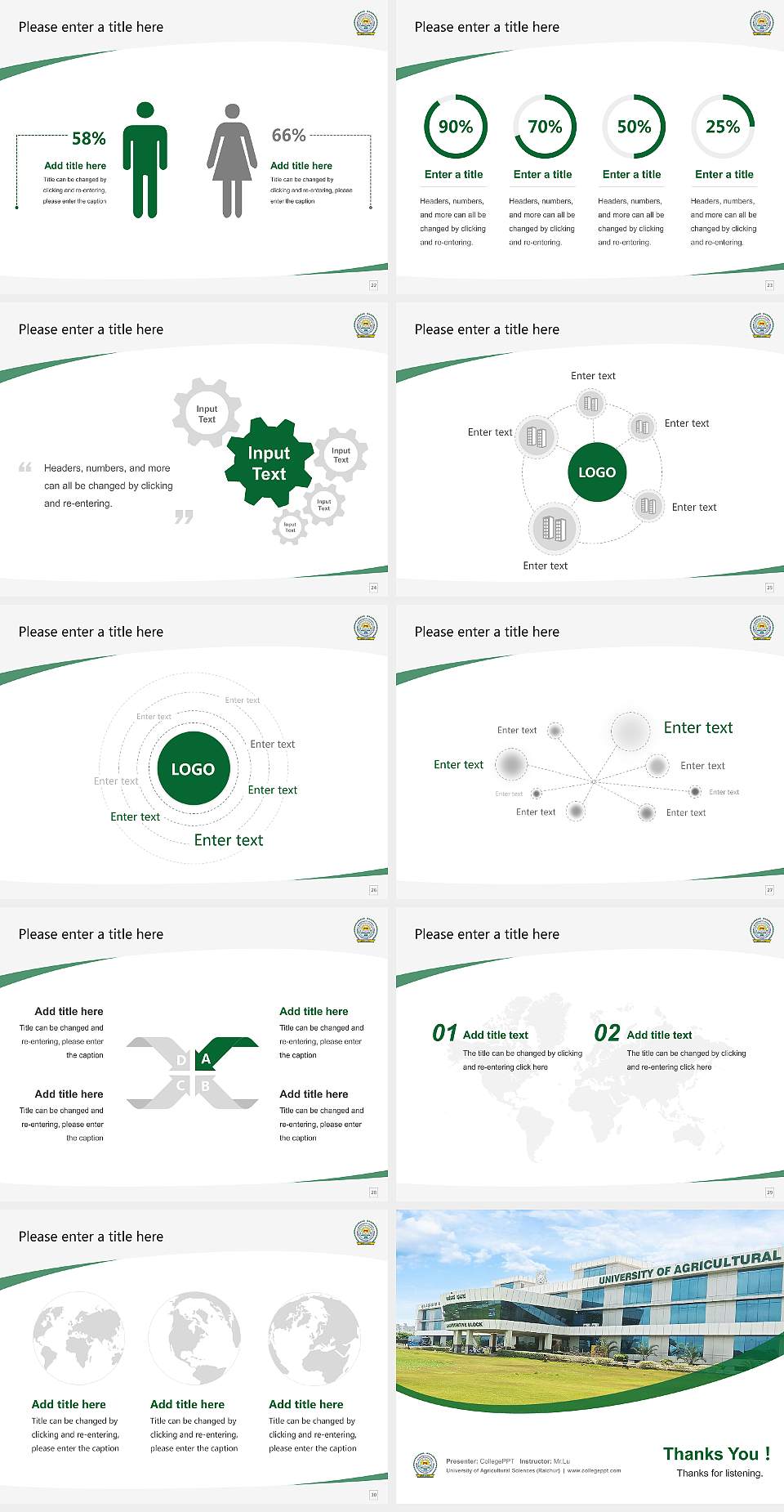 University of Agricultural Sciences (Raichur) Course/Courseware Creation PPT Template4:3 ratio PPT effect preview image4