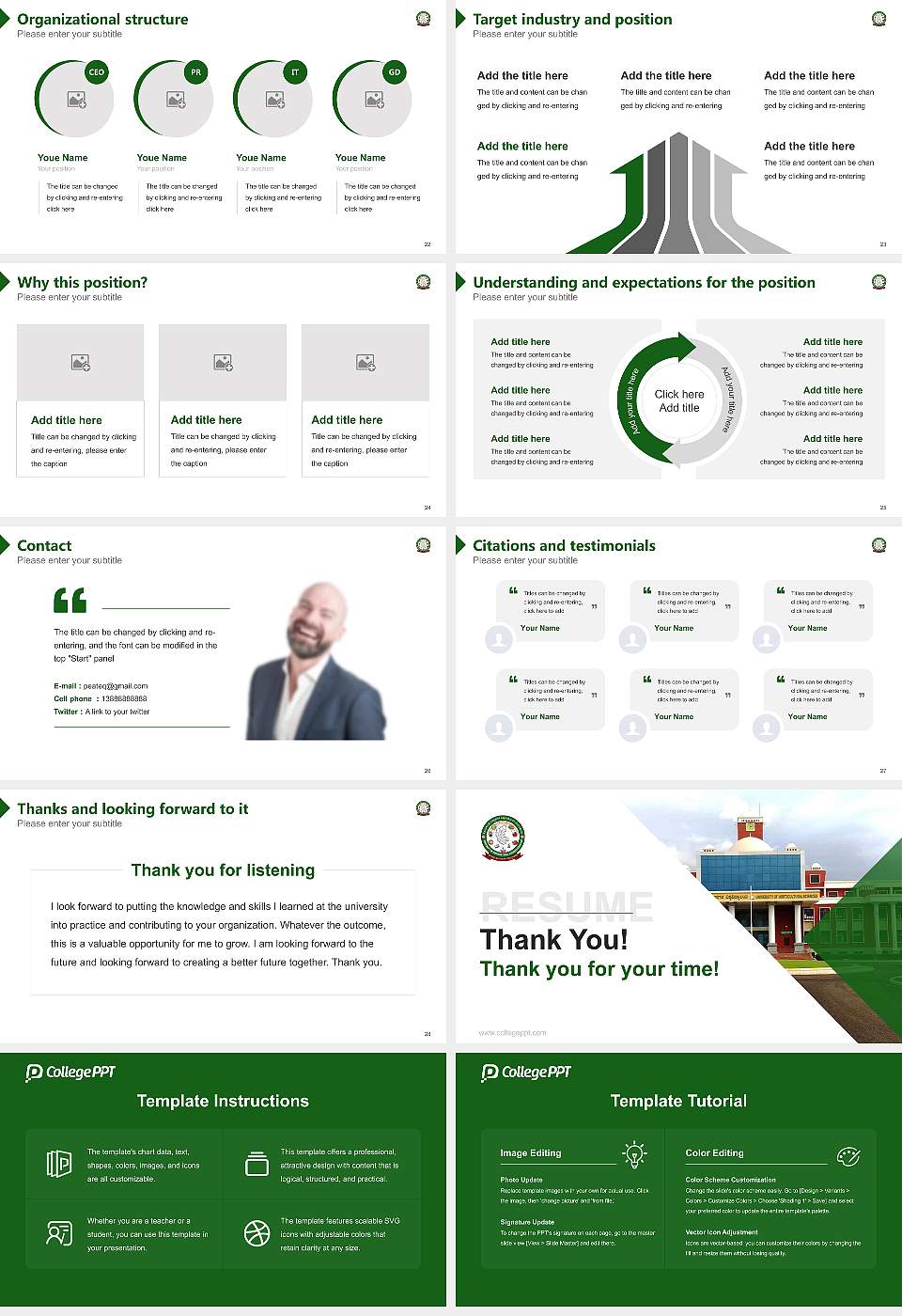 University of Horticultural Sciences Resume PPT Template16:9 ratio PPT effect preview image4