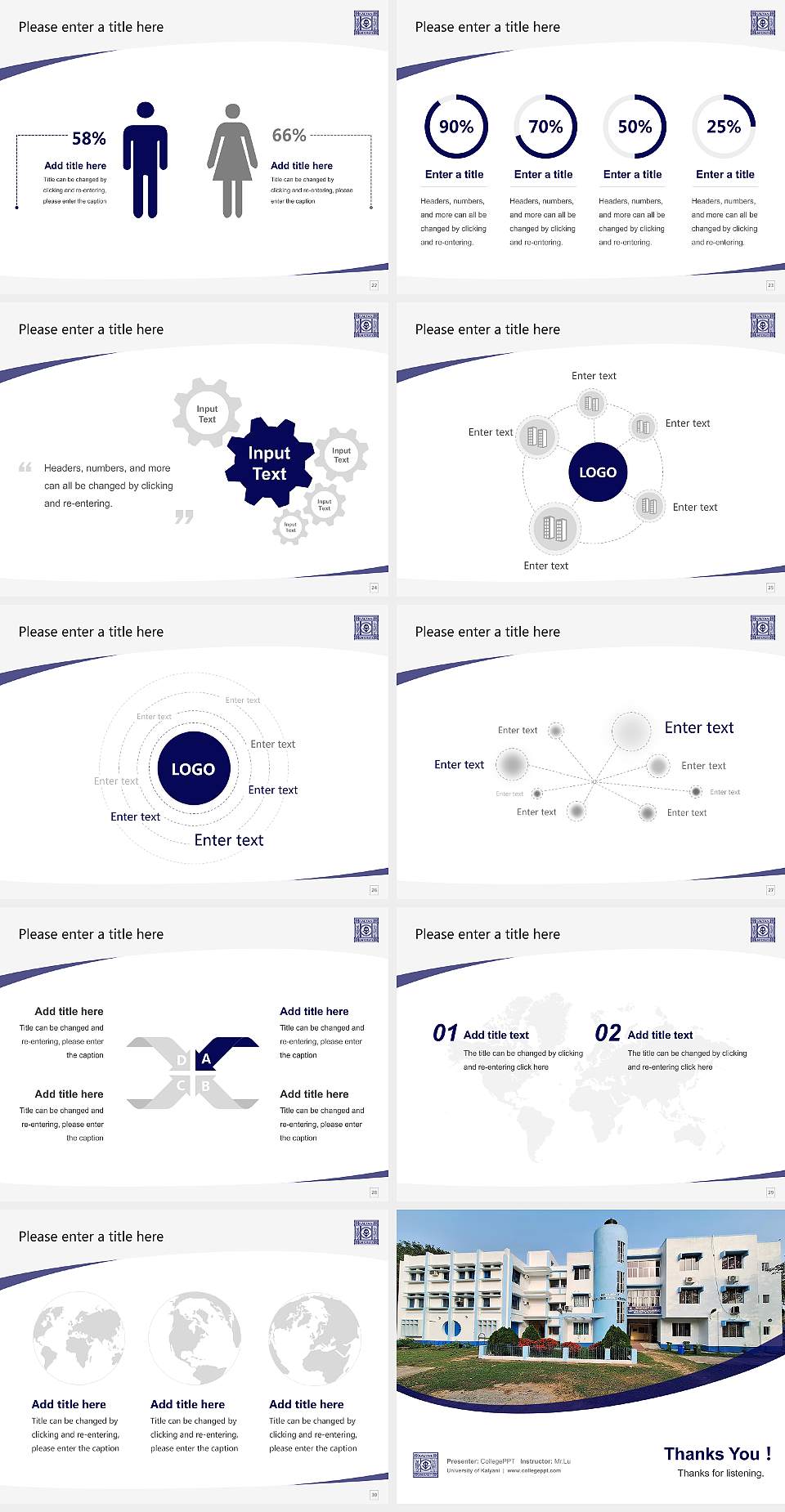 University of Kalyani Course/Courseware Creation PPT Template4:3 ratio PPT effect preview image4