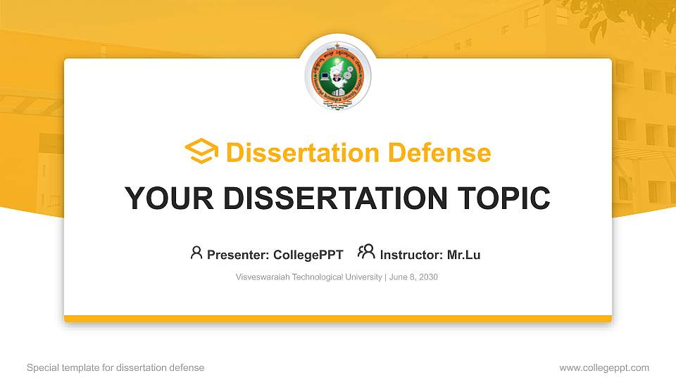 Visveswaraiah Technological University Graduation Thesis Defense PPT Template16:9 ratio PPT effect preview image