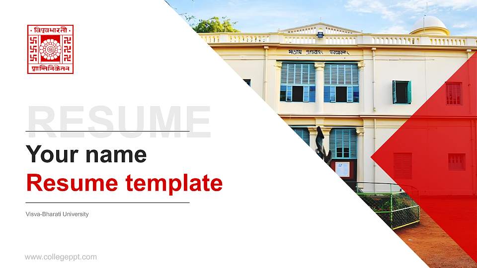 Visva-Bharati University Resume PPT Template16:9 ratio PPT effect preview image