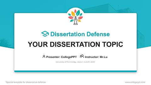 University of Technology, Jaipur Graduation Thesis Defense PPT Template