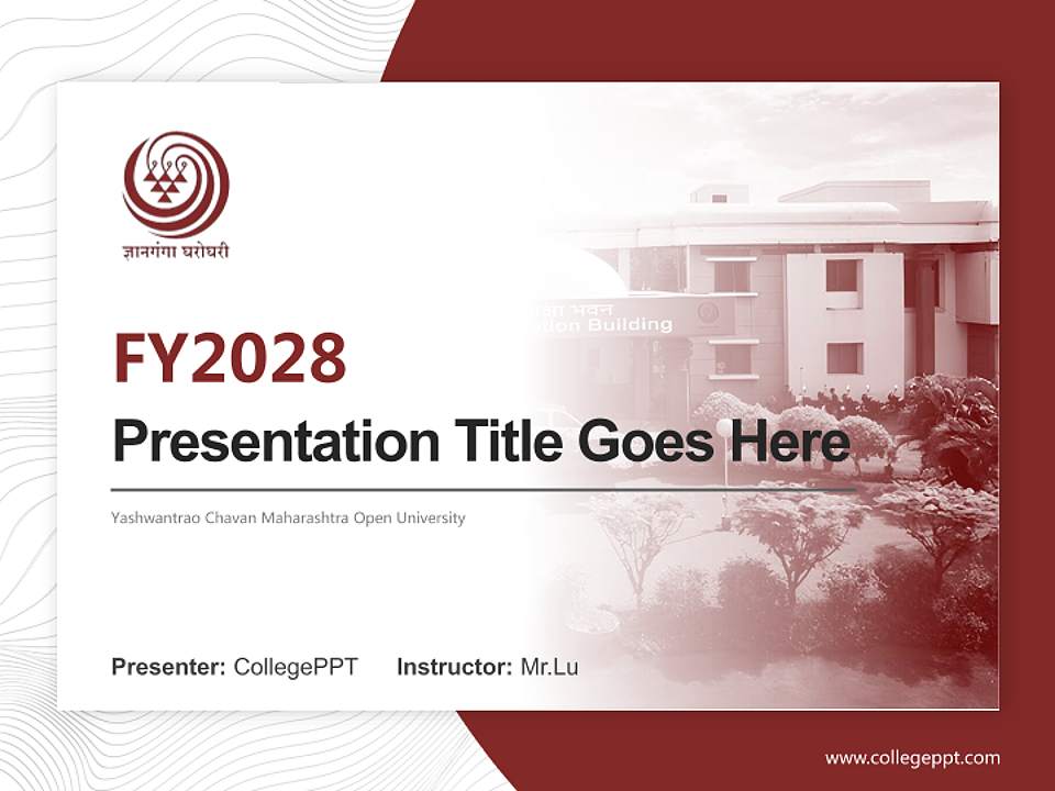 Yashwantrao Chavan Maharashtra Open University Academic Presentation/Research Findings Report PPT Template4:3 ratio PPT effect preview image5