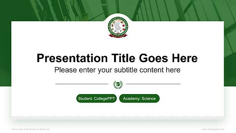 University of Horticultural Sciences National Scholarship Defense PPT Template
