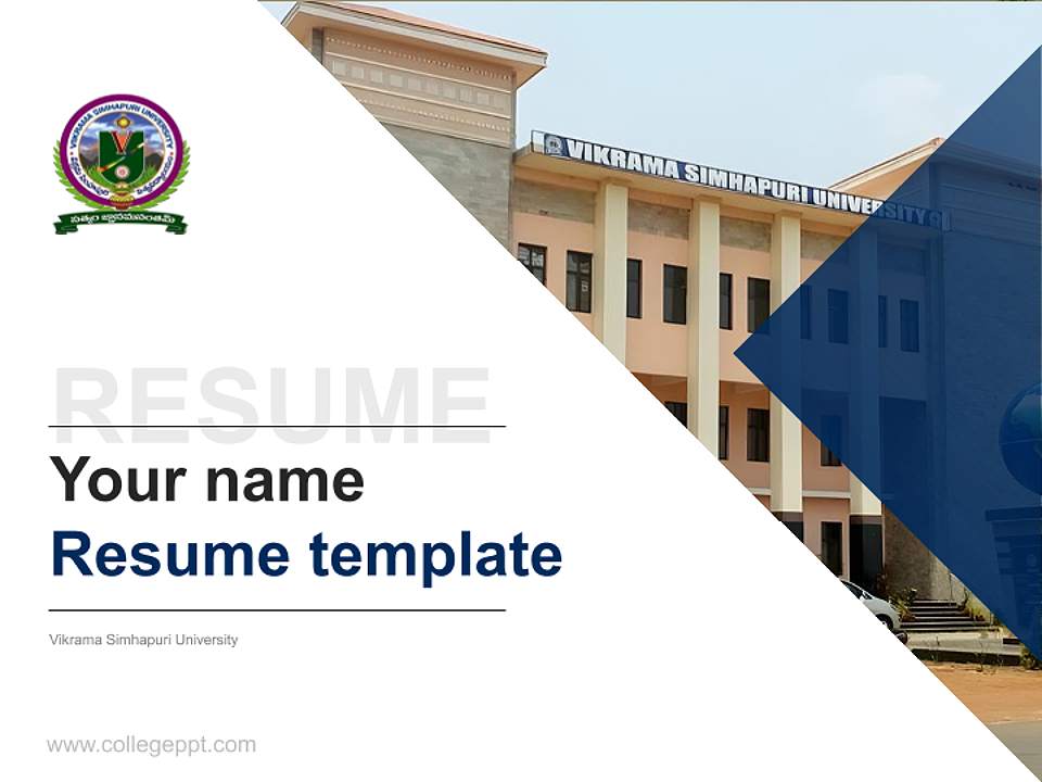 Vikrama Simhapuri University Resume PPT Template4:3 ratio PPT effect preview image5