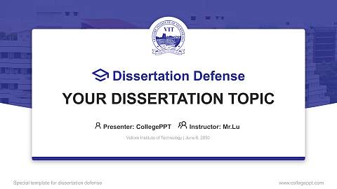 Vellore Institute of Technology Graduation Thesis Defense PPT Template