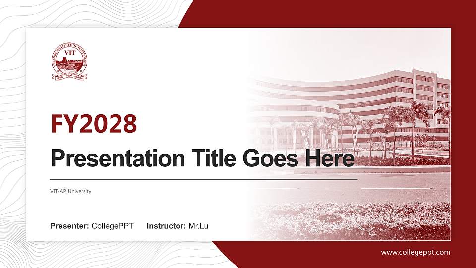 VIT-AP University Academic Presentation/Research Findings Report PPT Template16:9 ratio PPT effect preview image