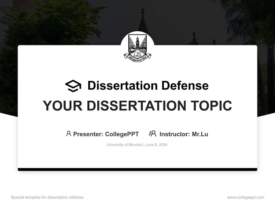 University of Mumbai Graduation Thesis Defense PPT Template4:3 ratio PPT effect preview image7