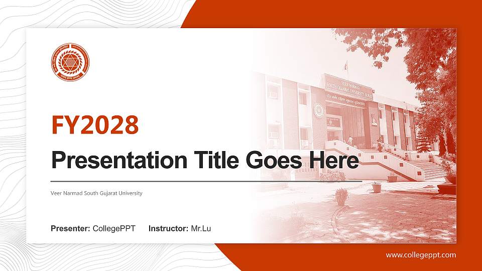 Veer Narmad South Gujarat University Academic Presentation/Research Findings Report PPT Template16:9 ratio PPT effect preview image