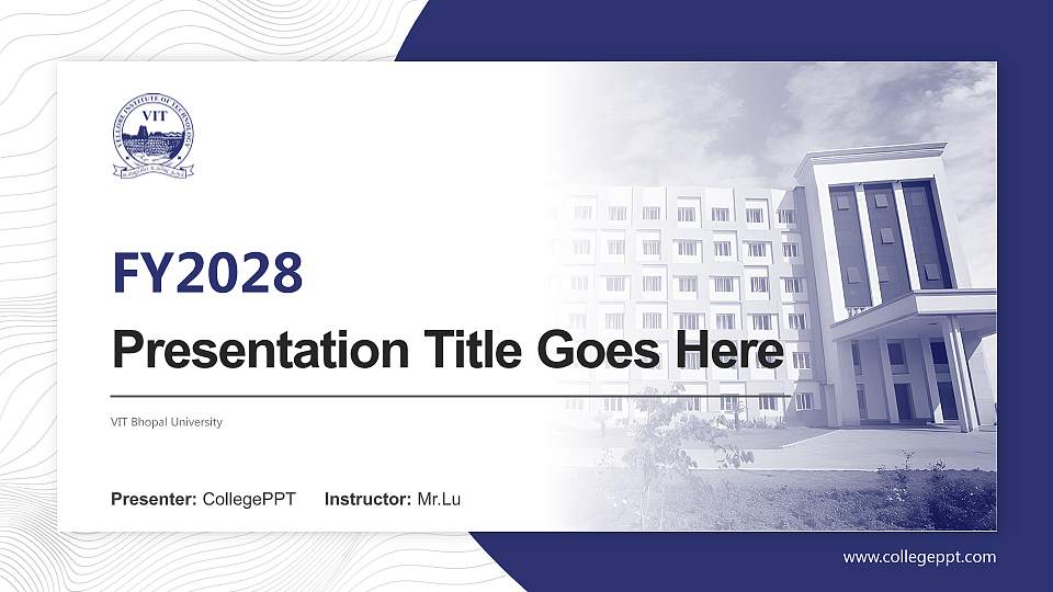 VIT Bhopal University Academic Presentation/Research Findings Report PPT Template16:9 ratio PPT effect preview image