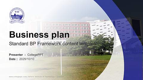 Vellore Institute of Technology – Chennai Competition/Entrepreneurship Contest PPT Template