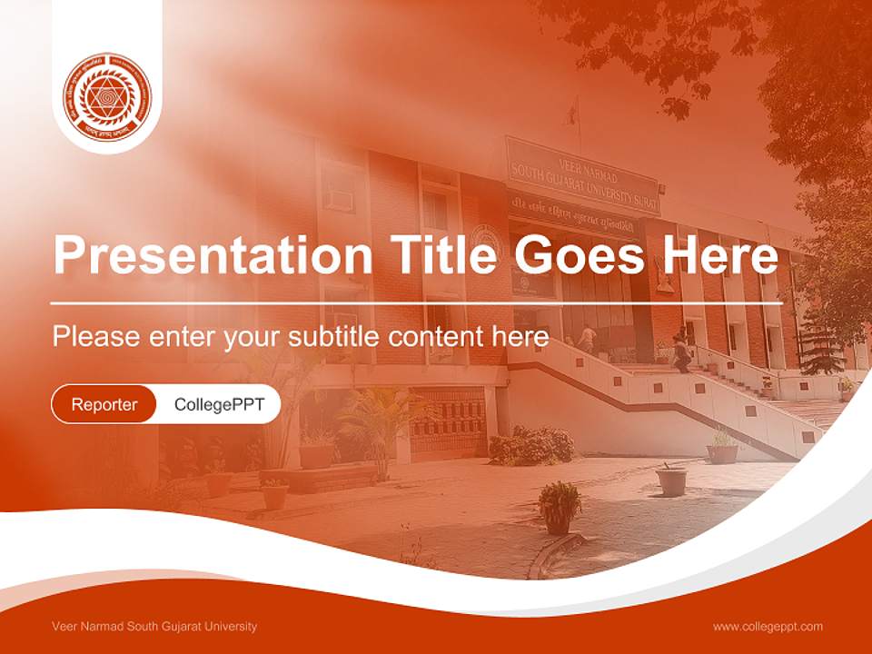 Veer Narmad South Gujarat University Lecture Sharing and Networking Event PPT Template4:3 ratio PPT effect preview image4
