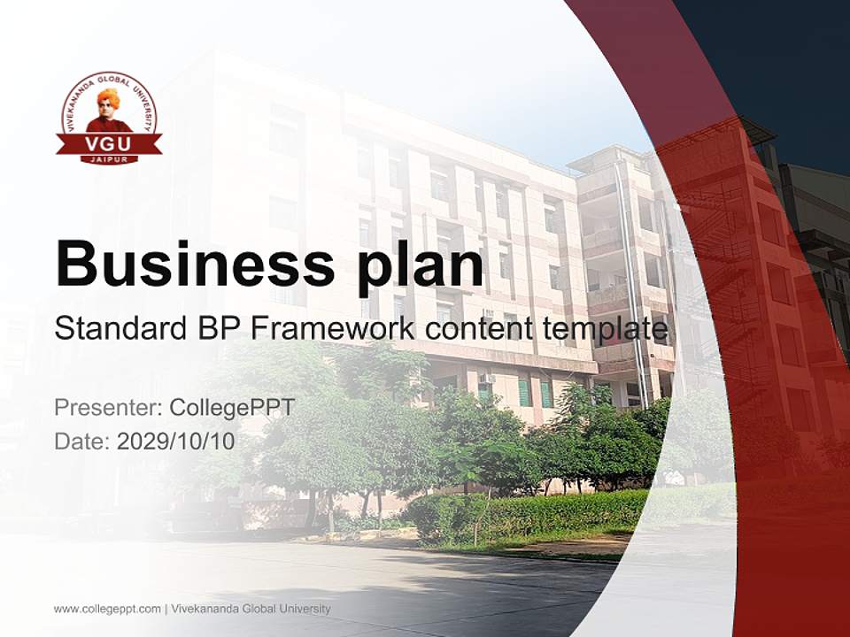 Vivekananda Global University Competition/Entrepreneurship Contest PPT Template4:3 ratio PPT effect preview image9