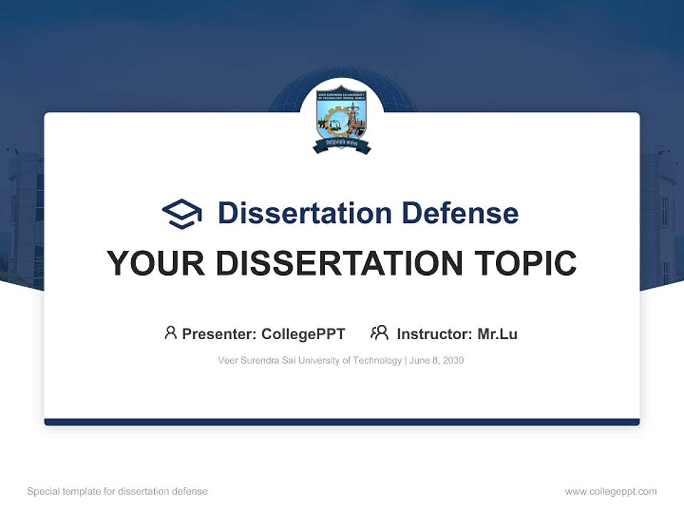 Veer Surendra Sai University of Technology Graduation Thesis Defense PPT Template4:3 ratio PPT effect preview image7