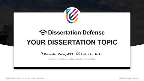 University of Petroleum and Energy Studies Graduation Thesis Defense PPT Template
