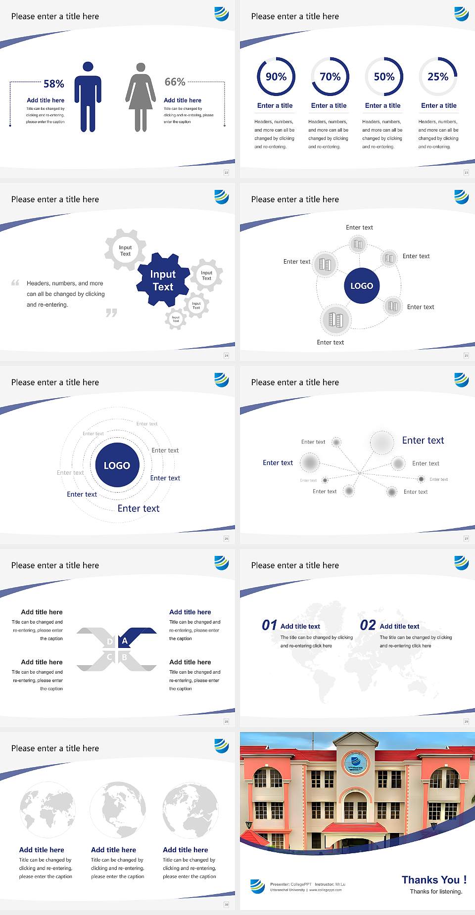 Uttaranchal University Course/Courseware Creation PPT Template4:3 ratio PPT effect preview image4
