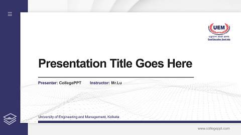 University of Engineering and Management, Kolkata Thesis Proposal/Graduation Defense PPT Template