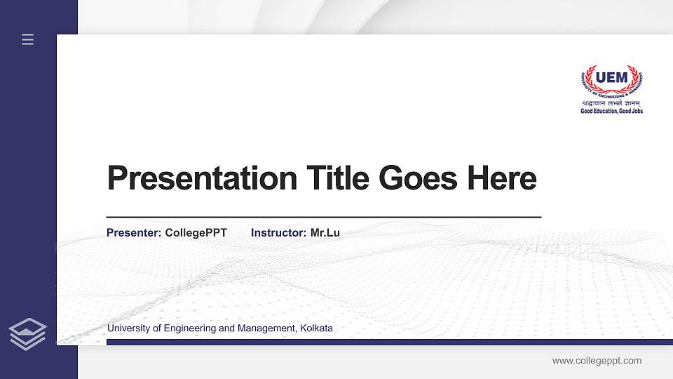 University of Engineering and Management, Kolkata Thesis Proposal/Graduation Defense PPT Template16:9 ratio PPT effect preview image