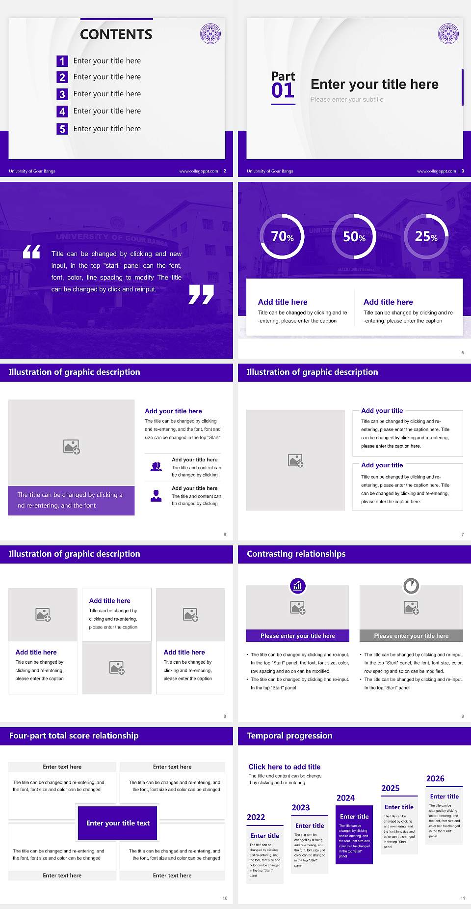 University of Gour Banga Thesis Proposal/Graduation Defense PPT Template4:3 ratio PPT effect preview image2