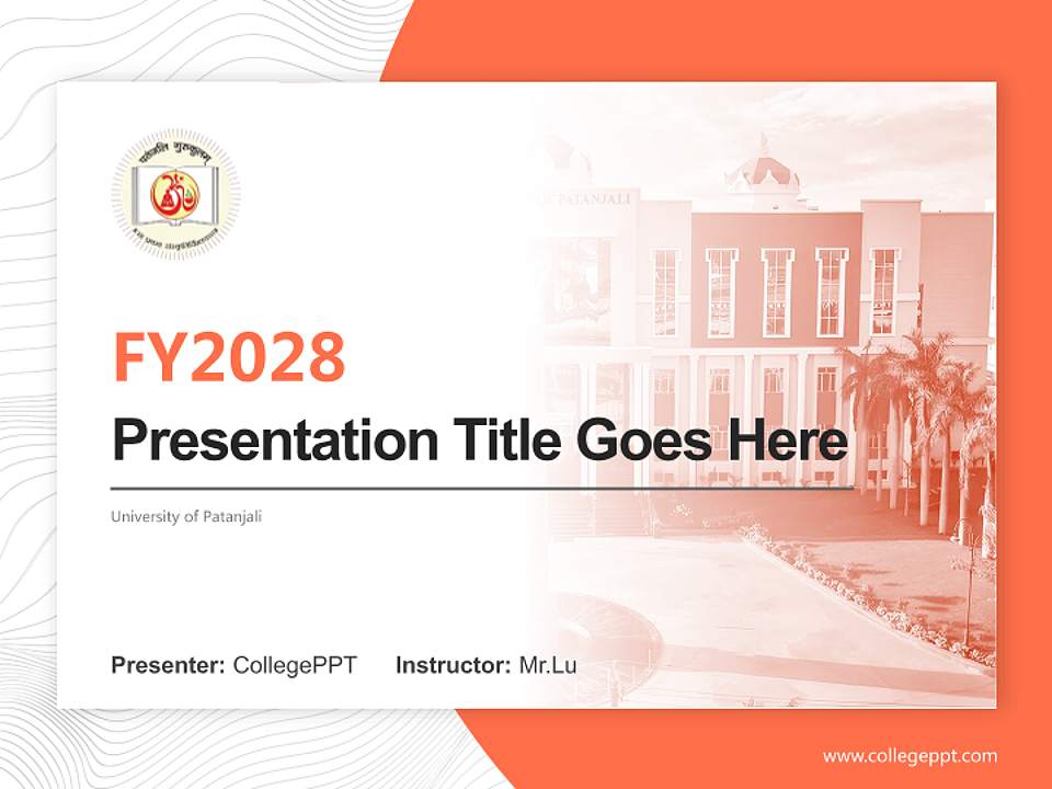 University of Patanjali Academic Presentation/Research Findings Report PPT Template4:3 ratio PPT effect preview image5